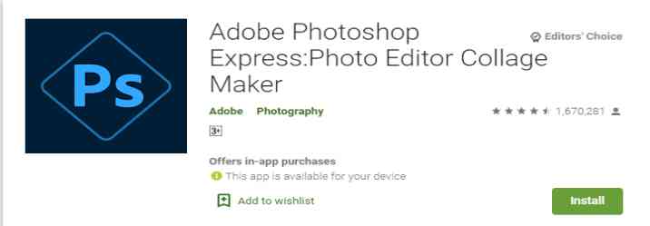Adobe Photoshop Express (Photo Banane Wala Apps)