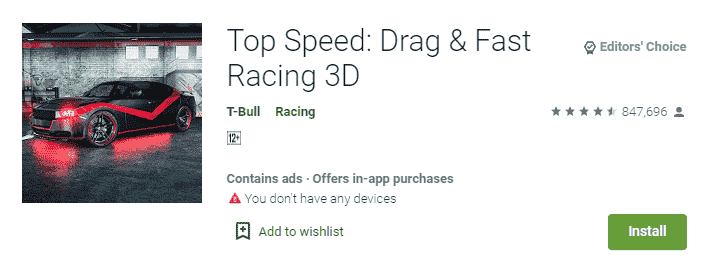 Top Speed: Drag & Fast Racing 3D