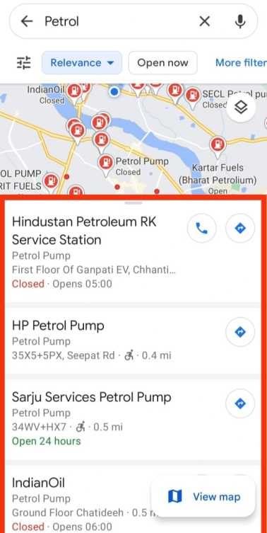 Google Map से पेट्रोल पंप कैसे ढूंढे?